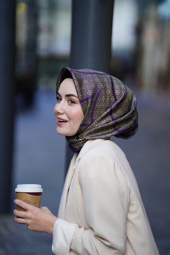 Silk Home Twill İpek Eşarp - 11388-18 Mor