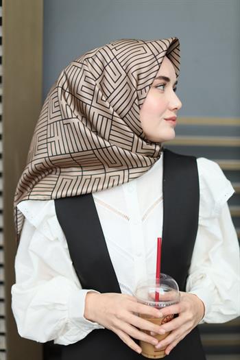 Silk Home Twill İpek Eşarp - 11390-04 Vizon