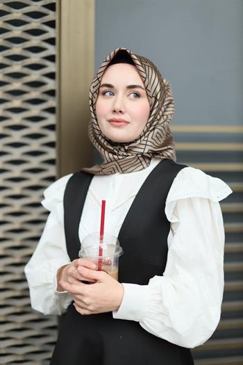 Silk Home Twill İpek Eşarp - 11390-04 Vizon