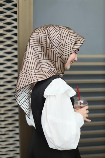 Silk Home Twill İpek Eşarp - 11390-04 Vizon