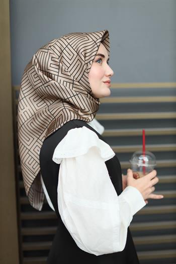 Silk Home Twill İpek Eşarp - 11390-04 Vizon