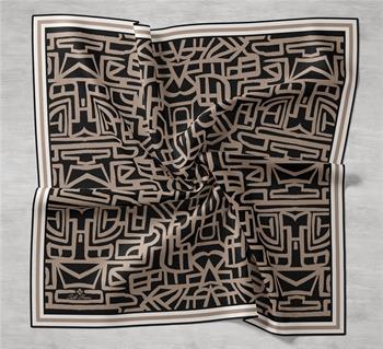 Silk Home Twill İpek Eşarp - 11391-13 Siyah Vizon