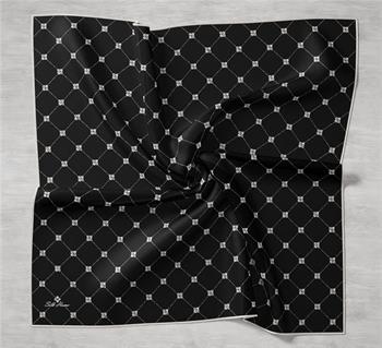 Silk Home Twill İpek Eşarp - 11392-04 Siyah Ekru