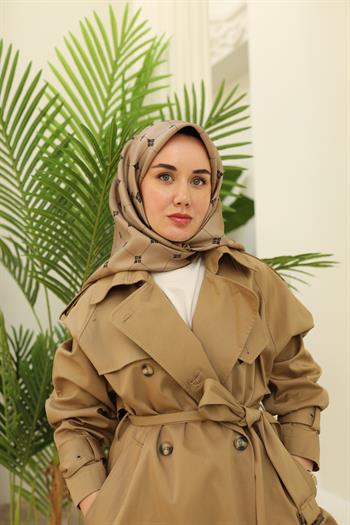 Silk Home Twill İpek Eşarp - 11392-16 Vizon Siyah