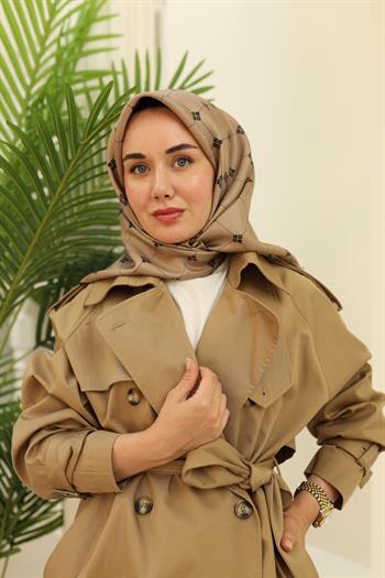 Silk Home Twill İpek Eşarp - 11392-16 Vizon Siyah