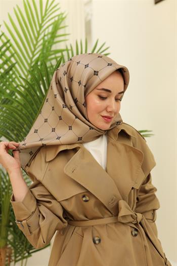 Silk Home Twill İpek Eşarp - 11392-16 Vizon Siyah