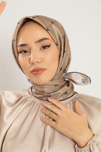 Silk Home Twill İpek Eşarp - 11392-17 Vizon Lacivert