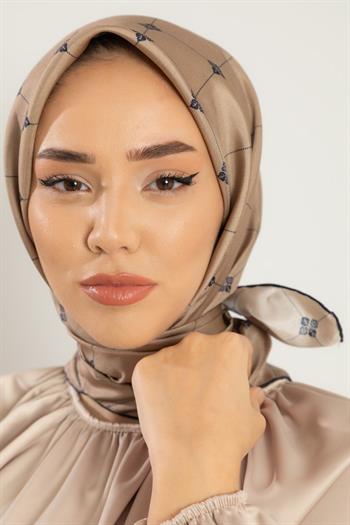 Silk Home Twill İpek Eşarp - 11392-17 Vizon Lacivert