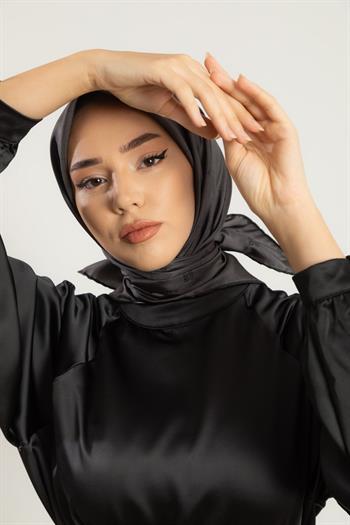 Silk Home Twill İpek Eşarp - 11392-18 Füme