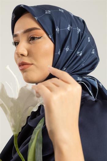 Silk Home Twill İpek Eşarp - 11392-21 Lacivert Mavi