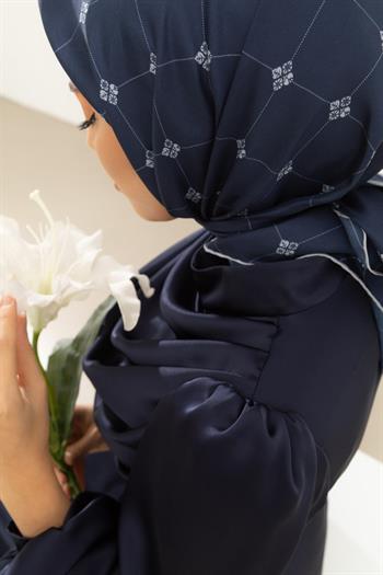 Silk Home Twill İpek Eşarp - 11392-21 Lacivert Mavi