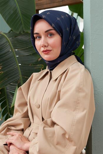 Silk Home Twill İpek Eşarp - 11392-32 Lacivert Vizon