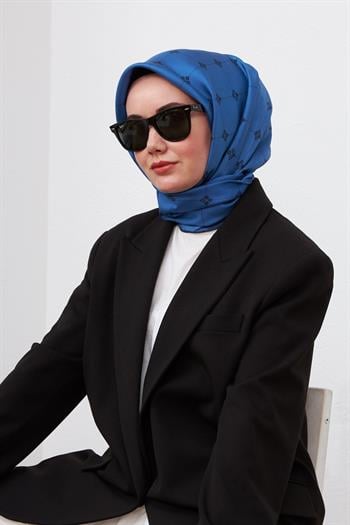 Silk Home Twill İpek Eşarp - 11392-33 Mavi Siyah