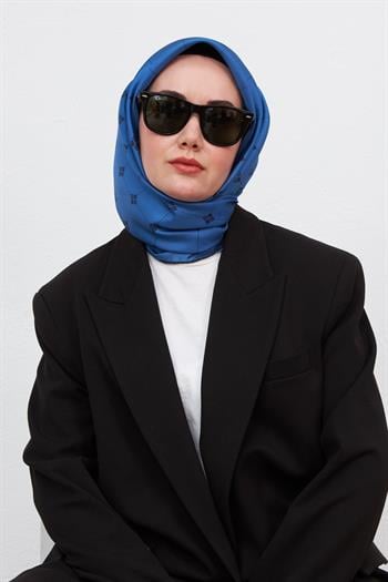 Silk Home Twill İpek Eşarp - 11392-33 Mavi Siyah