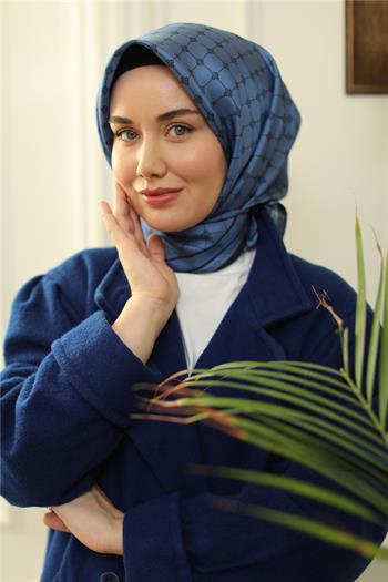 Silk Home Twill İpek Eşarp - 11393-08 İndigo Lacivert