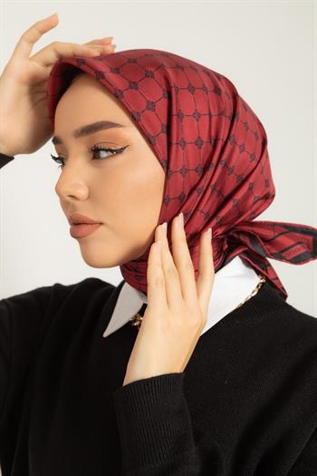 Silk Home Twill İpek Eşarp - 11393-11 Bordo Siyah