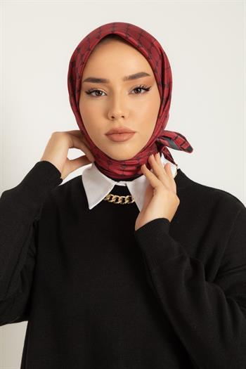 Silk Home Twill İpek Eşarp - 11393-11 Bordo Siyah