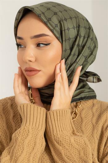 Silk Home Twill İpek Eşarp - 11393-12 Haki Yeşil