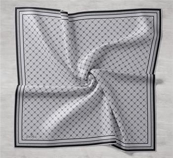 Silk Home Twill İpek Eşarp - 11393-17 Gümüş Siyah