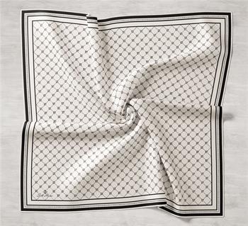 Silk Home Twill İpek Eşarp - 11393-19 Krem Siyah