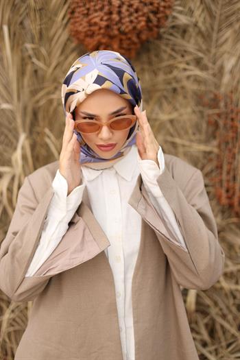 Silk Home Twill İpek Eşarp - 11439-37 Vizon Mavi