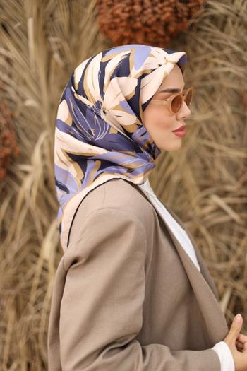 Silk Home Twill İpek Eşarp - 11439-37 Vizon Mavi