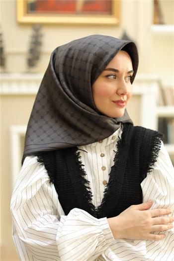 Silk Home Twill İpek Eşarp - 11393-24 Füme Siyah