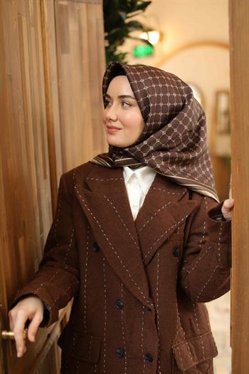 Silk Home Twill İpek Eşarp - 11393-03 Kahve
