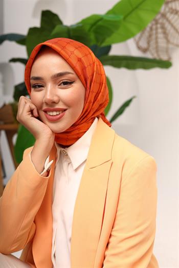 Silk Home Twill İpek Eşarp - 11393-31 Kiremit