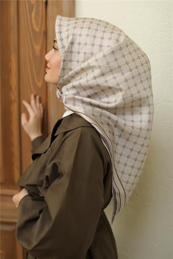 Silk Home Twill İpek Eşarp - 11393-09 Taş Füme