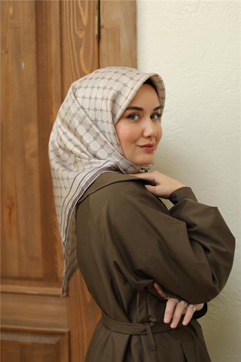 Silk Home Twill İpek Eşarp - 11393-09 Taş Füme