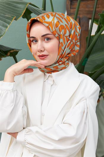 Silk Home Twill İpek Eşarp - 11397-49 Çağla Turuncu