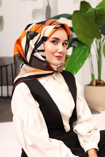 Silk Home Twill İpek Eşarp - 11403-23 Kiremit