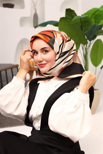 Silk Home Twill İpek Eşarp - 11403-23 Kiremit