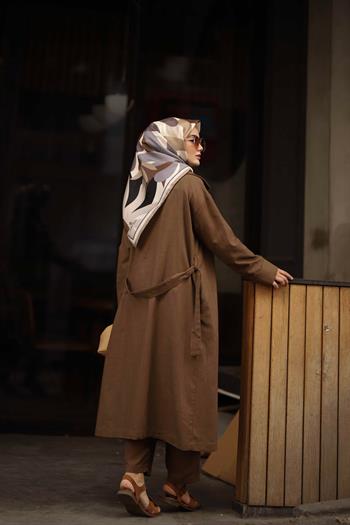 Silk Home Twill İpek Eşarp - 11408-17 Siyah Bej