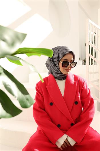 Silk Home Twill İpek Eşarp - 11409-29 Siyah Füme Gri