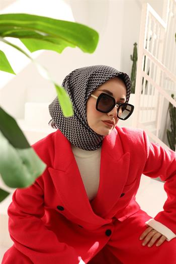 Silk Home Twill İpek Eşarp - 11409-29 Siyah Füme Gri