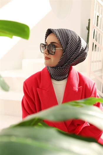 Silk Home Twill İpek Eşarp - 11409-29 Siyah Füme Gri