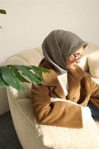 Silk Home Twill İpek Eşarp - 11409-32 Vizon Petrol Yeşili Bej