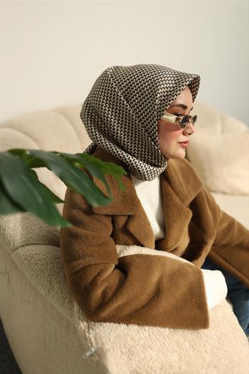 Silk Home Twill İpek Eşarp - 11409-32 Vizon Petrol Yeşili Bej