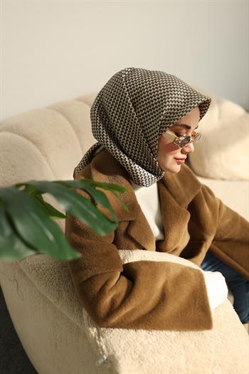 Silk Home Twill İpek Eşarp - 11409-32 Vizon Petrol Yeşili Bej