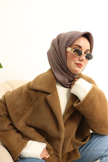 Silk Home Twill İpek Eşarp - 11409-37 Acı Kahve Mor Leylak