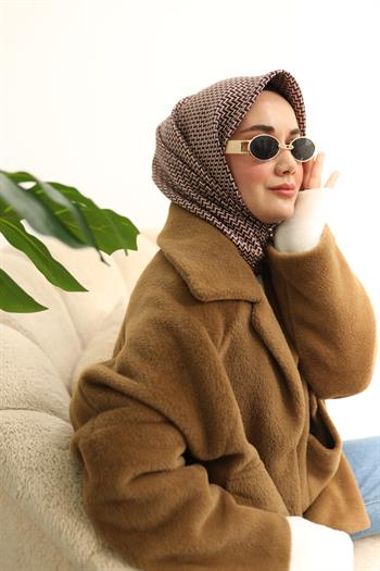 Silk Home Twill İpek Eşarp - 11409-37 Acı Kahve Mor Leylak