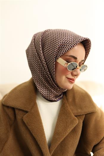 Silk Home Twill İpek Eşarp - 11409-37 Acı Kahve Mor Leylak