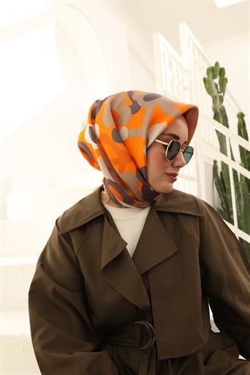 Silk Home Twill İpek Eşarp - 11410-34 Turuncu