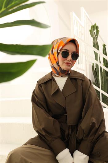 Silk Home Twill İpek Eşarp - 11410-34 Turuncu