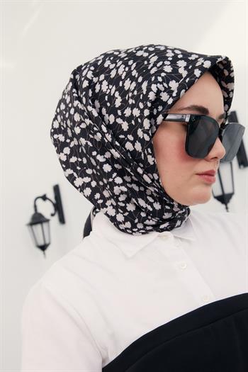 Silk Home Twill İpek Eşarp - 11412-03 Siyah Krem