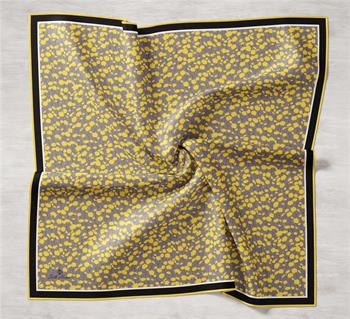 Silk Home Twill İpek Eşarp - 11412-14 Gri Sarı
