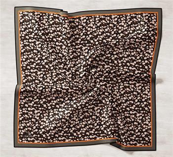 Silk Home Twill İpek Eşarp - 11412-28 Siyah Turuncu