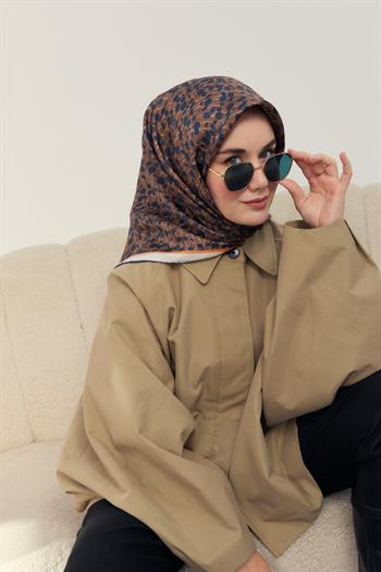 Silk Home Twill İpek Eşarp - 11412-31 Kahve Krem